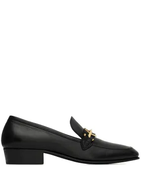 SAINT LAURENT Sophisticated Black Leather Slippers for Men