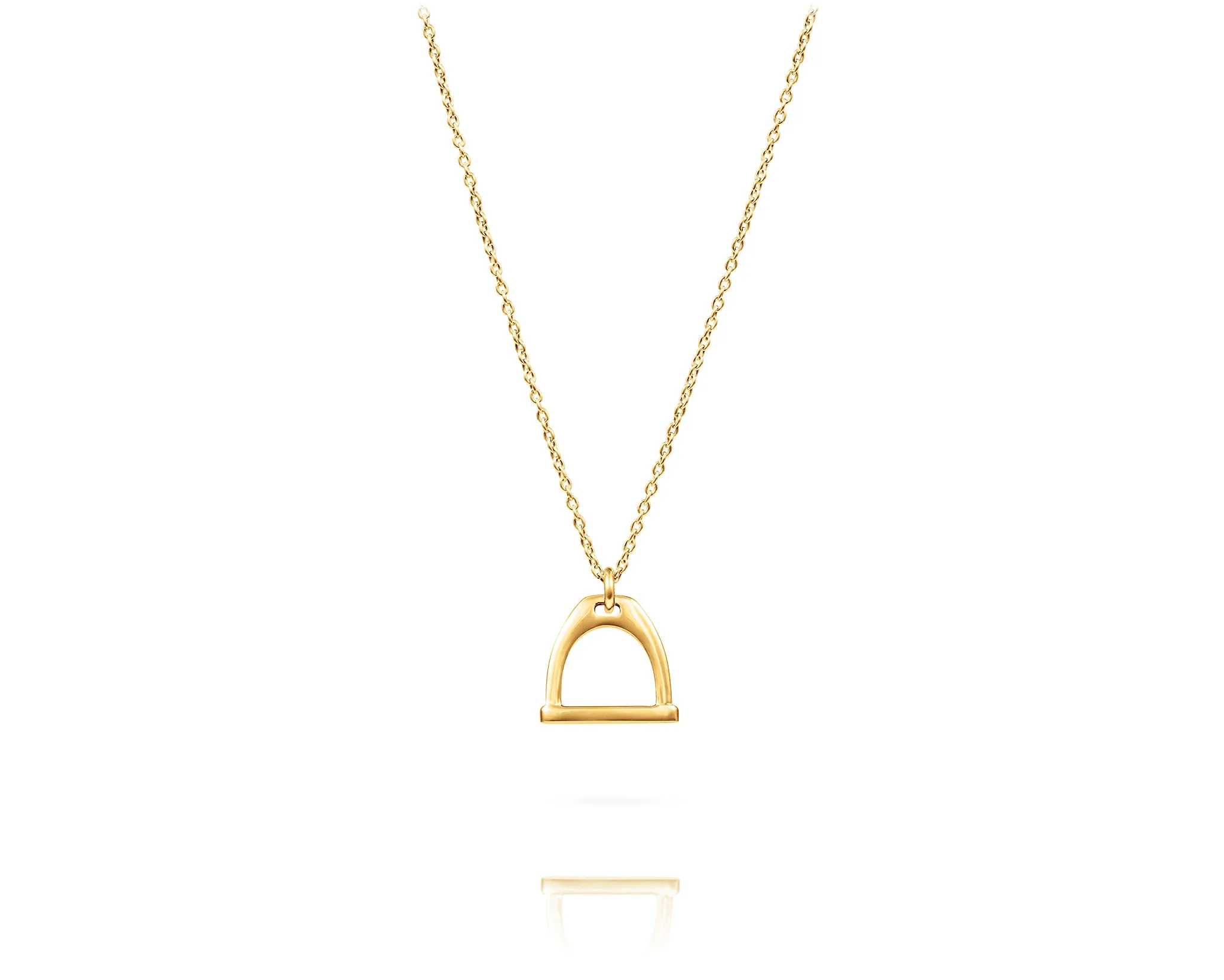 Small Stirrup Bit Charm Necklace | Gold