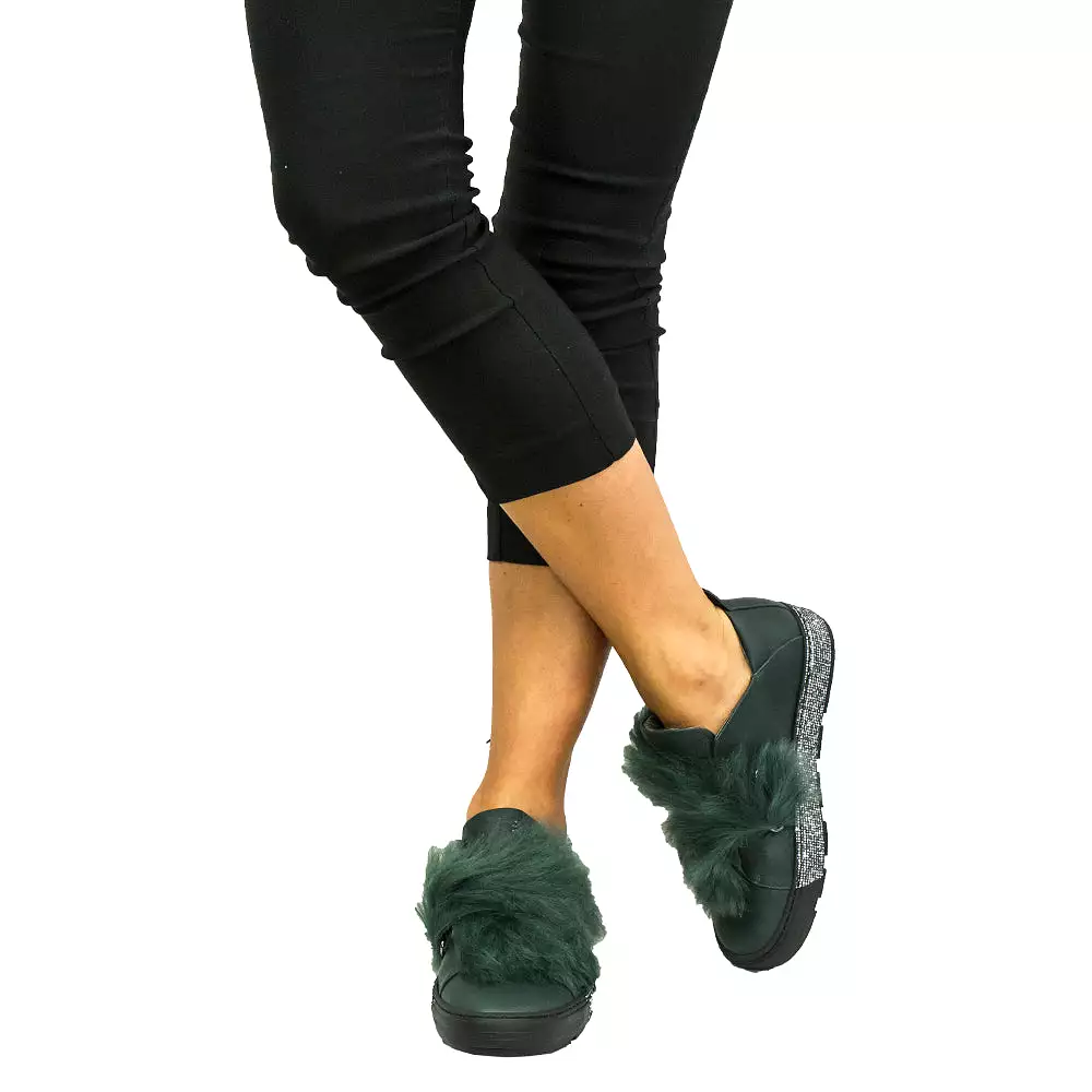 Sneaker Fur Nappa Forest Green