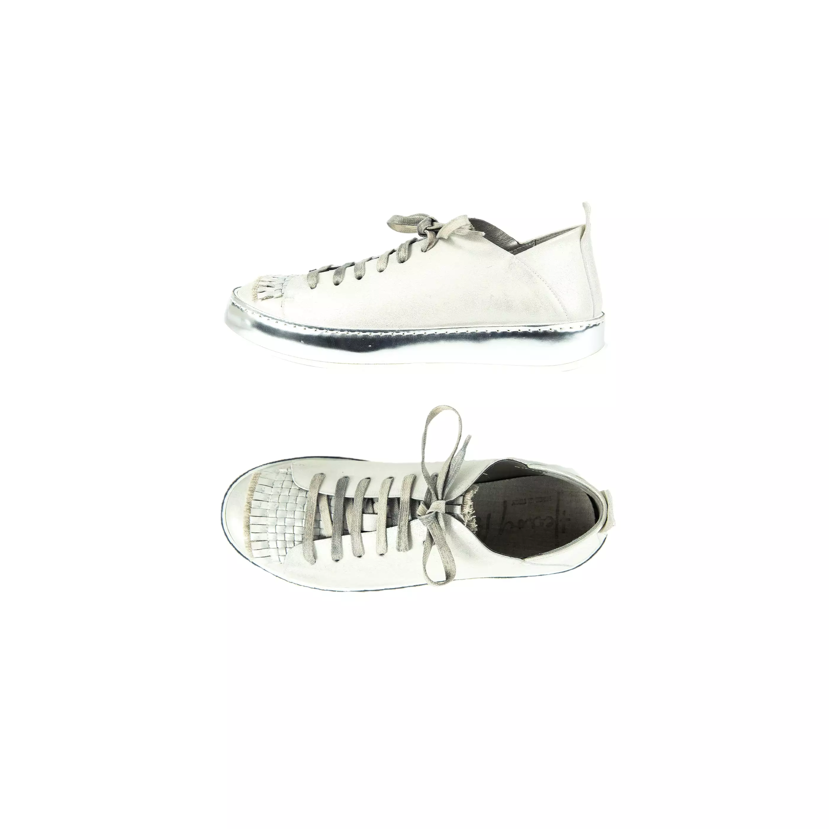 Sneaker Intreccio Metal Davè Chalk White