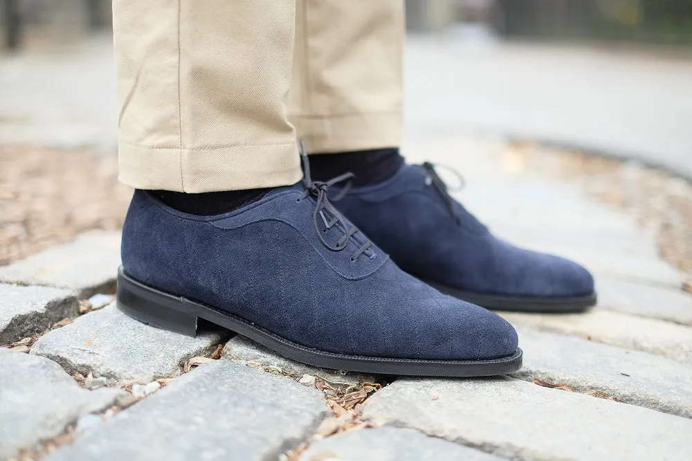 Spokane - MTO - Quilted Navy Suede - TMG Last - City Rubber Sole