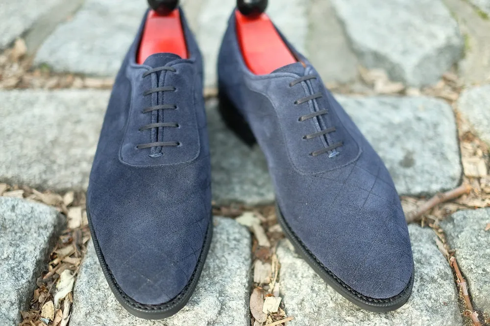 Spokane - MTO - Quilted Navy Suede - TMG Last - City Rubber Sole