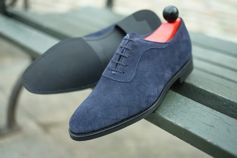 Spokane - MTO - Quilted Navy Suede - TMG Last - City Rubber Sole