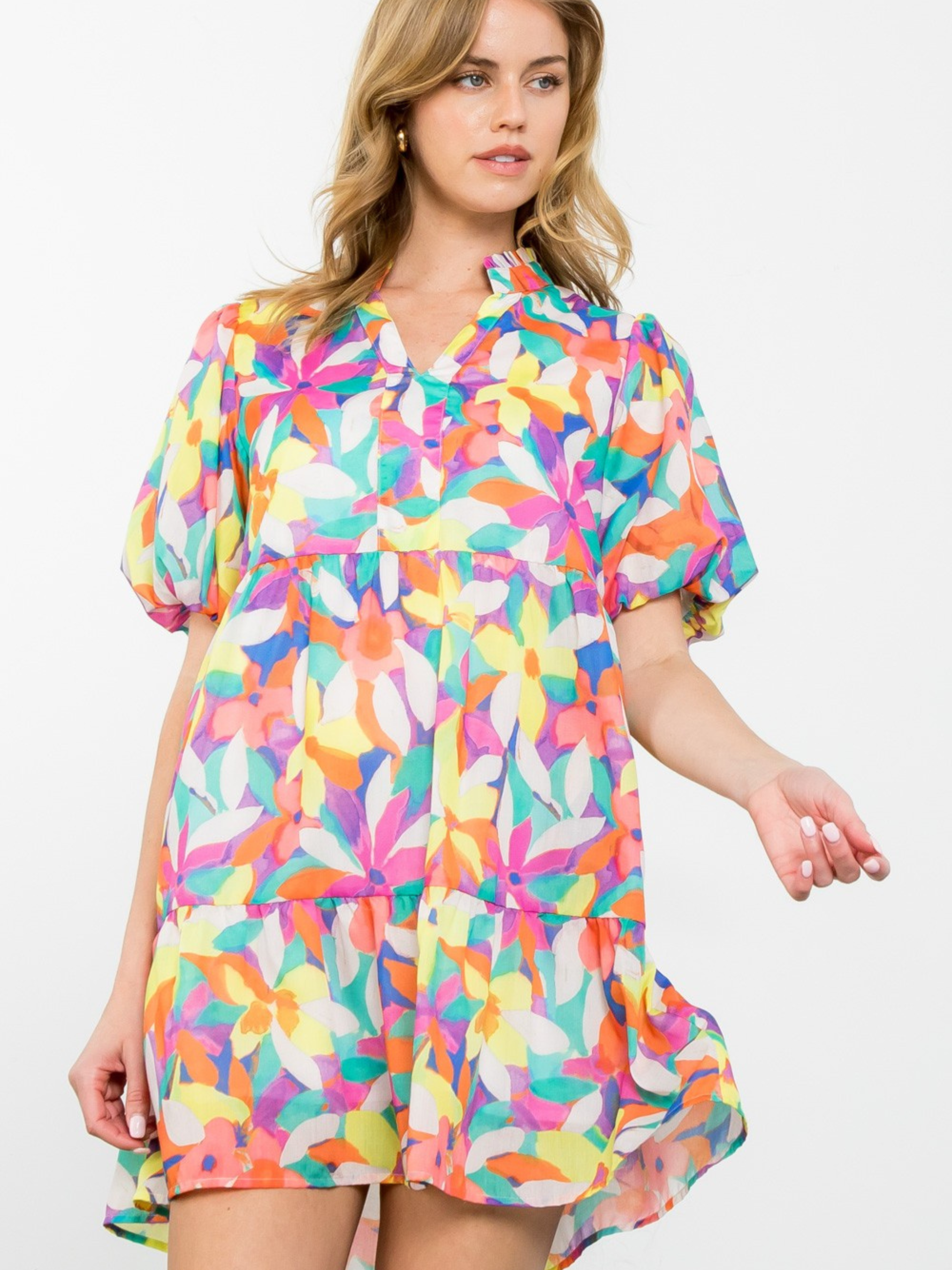 Spring Fling Puff Sleeve Dress