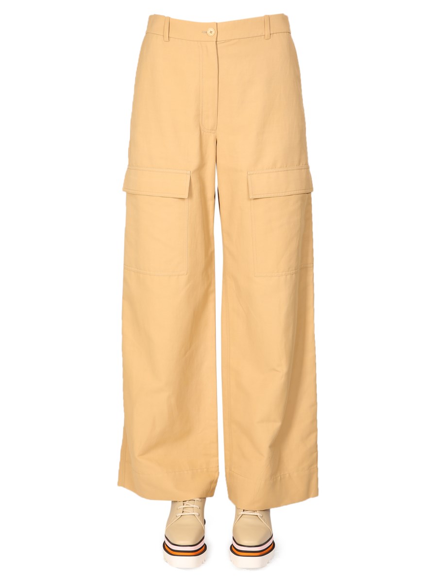 STELLA McCARTNEY    COTTON BLEND WIDE LEG CARGO PANTS