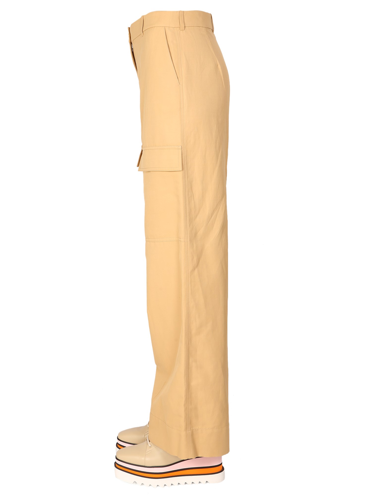 STELLA McCARTNEY    COTTON BLEND WIDE LEG CARGO PANTS