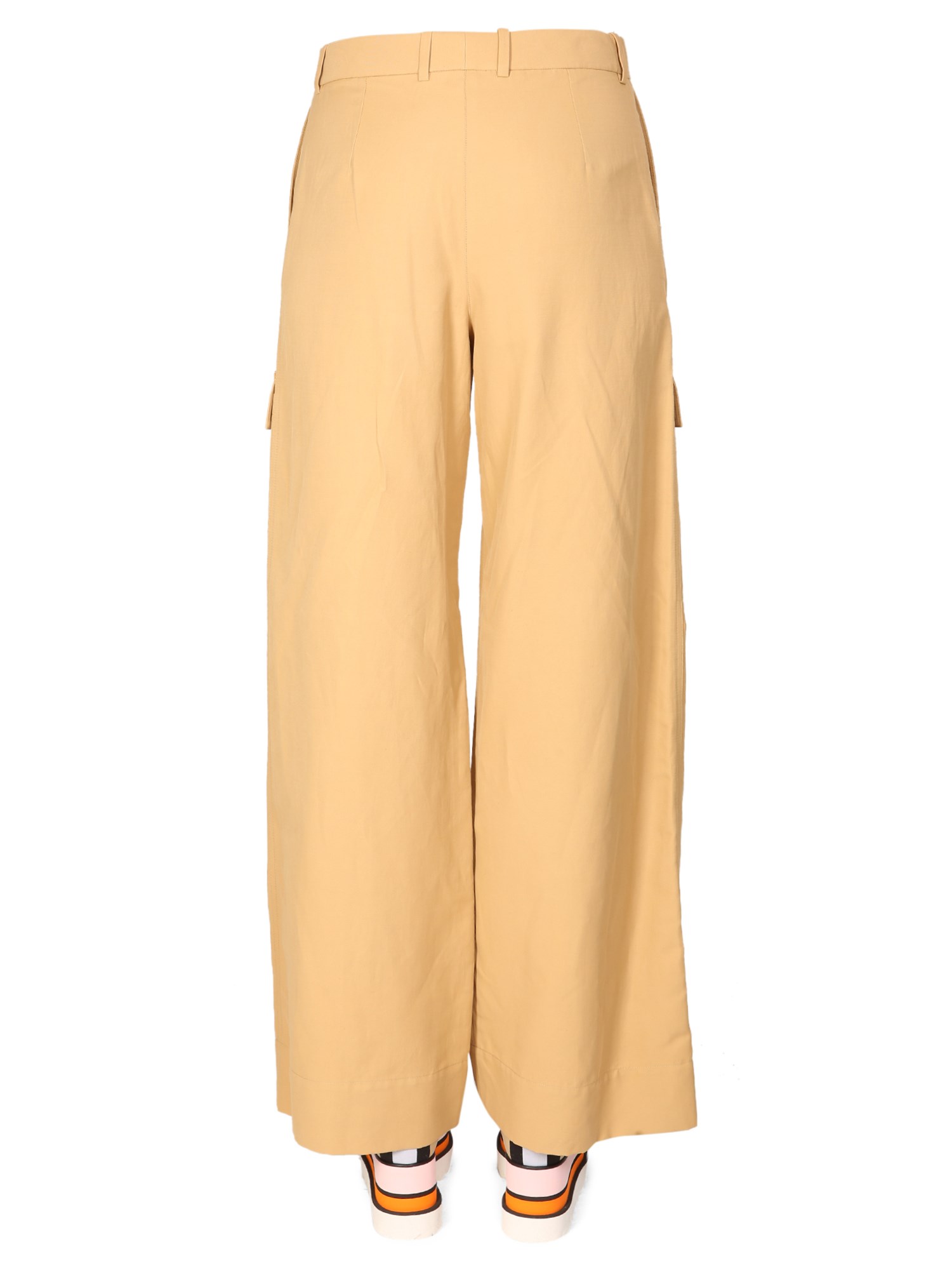 STELLA McCARTNEY    COTTON BLEND WIDE LEG CARGO PANTS