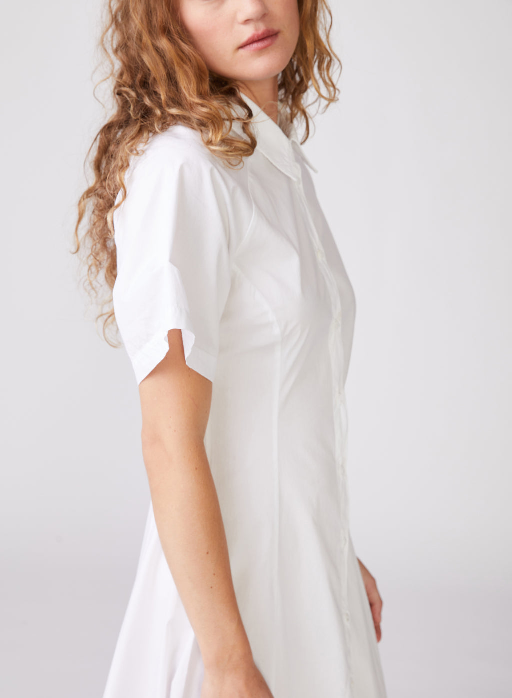 Structured Poplin Maxi Shirt Dress in White