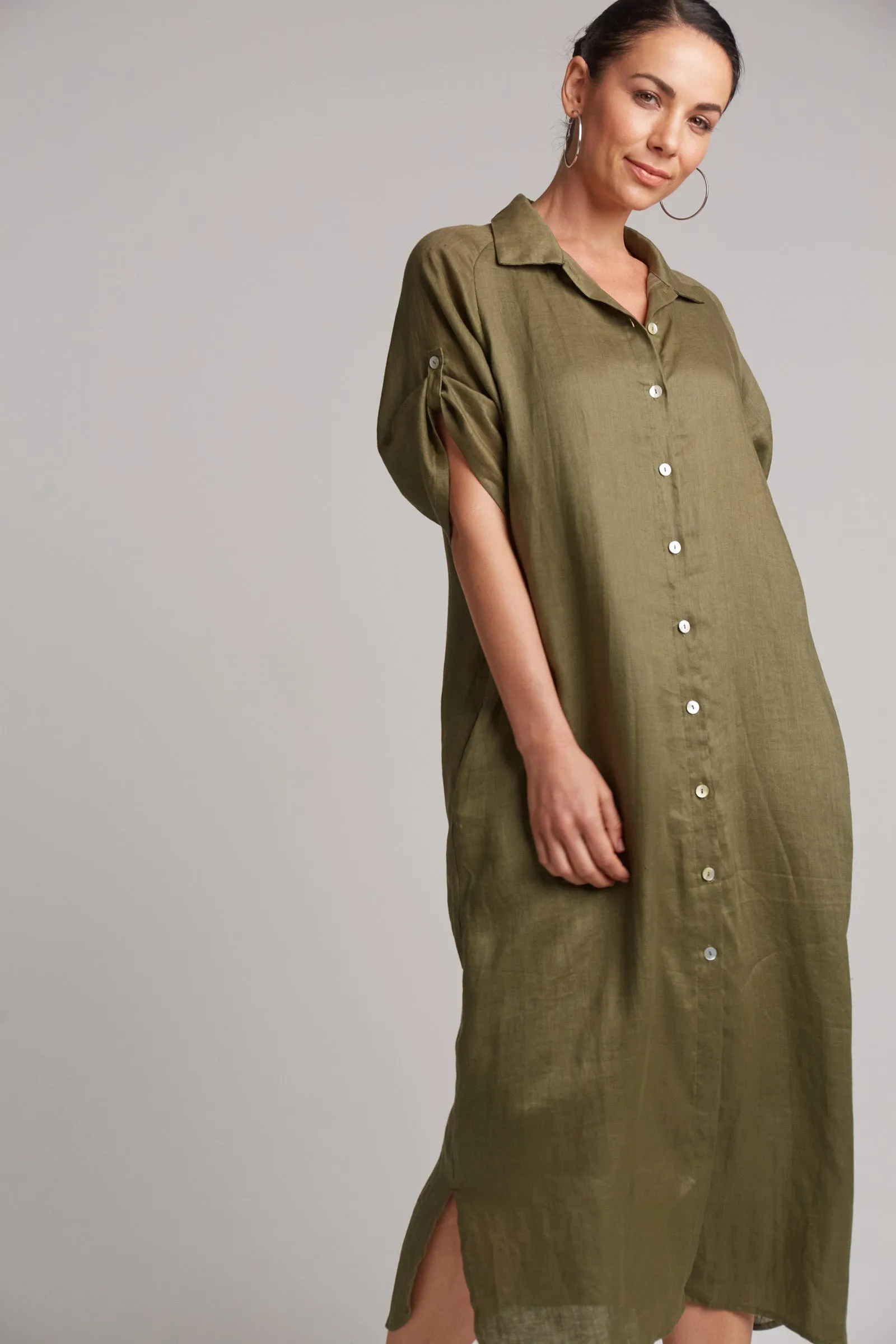 Studio Shirt Dress - Khaki