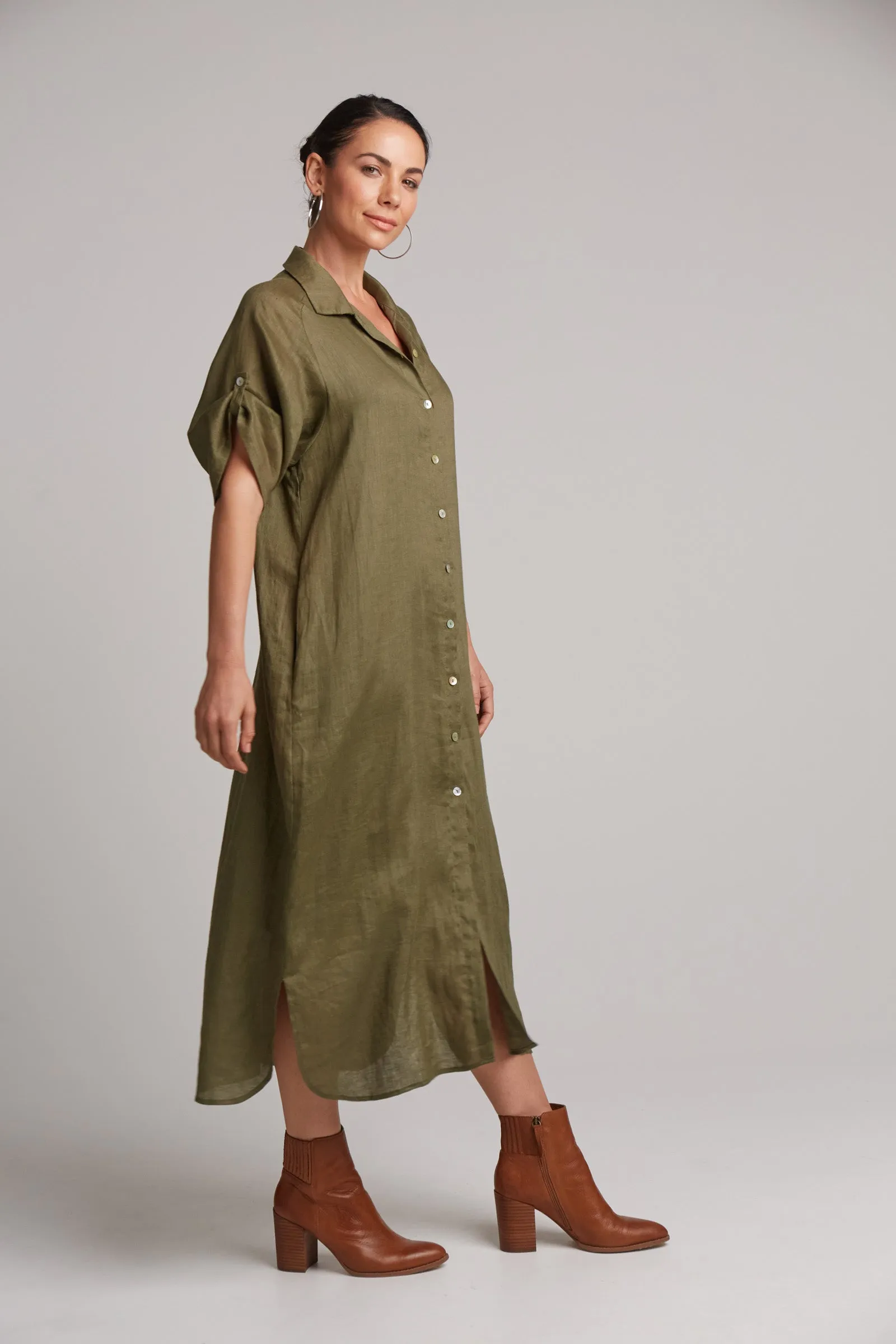 Studio Shirt Dress - Khaki