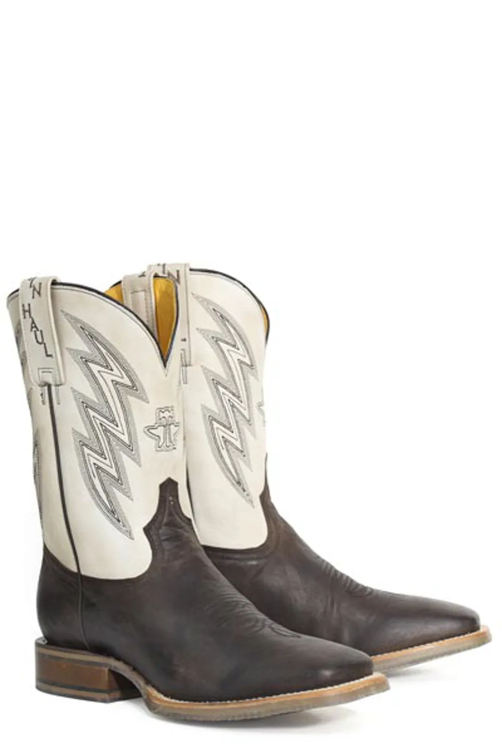 Tin Haul Mens Thunderbolt Power Brown Leather Cowboy Boots