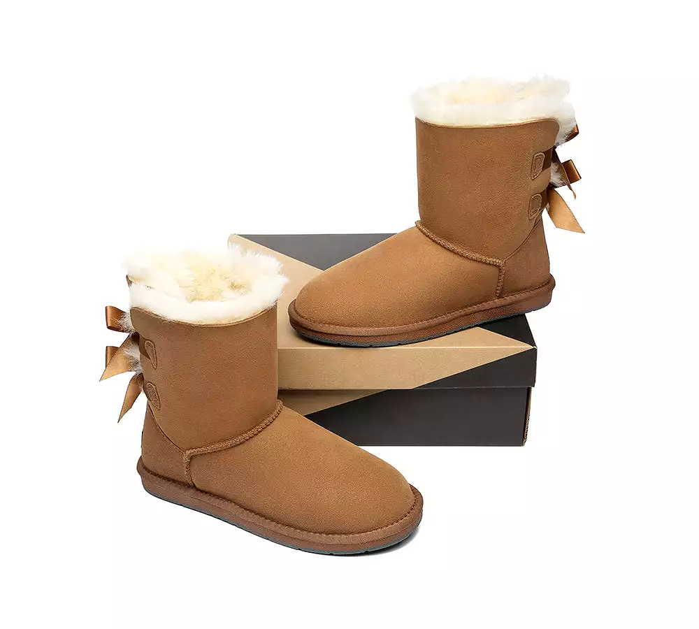 UGG Australian Shepherd Women Short Boots With Double Back Bow