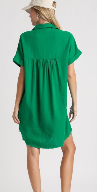 Umgee Short Sleeve Shirt Dress